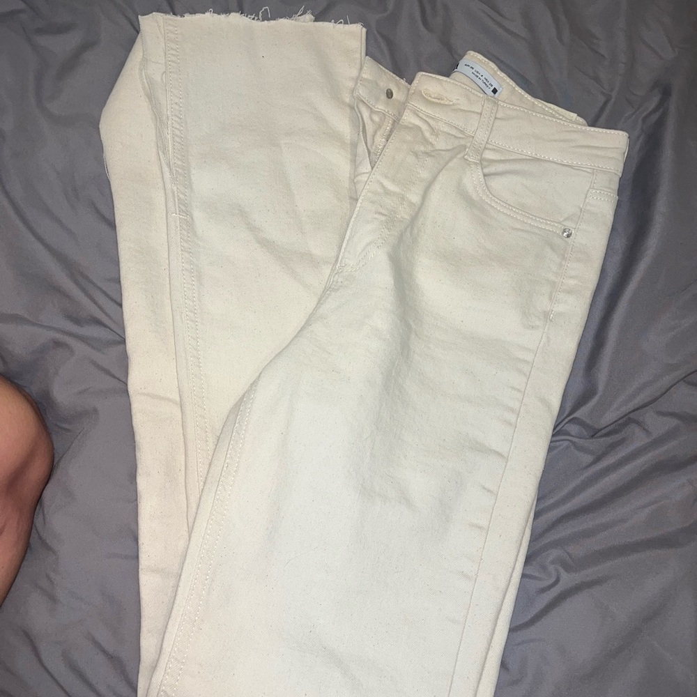 Zara tan flare jeans